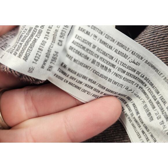 Abercrombie & Fitch sz 10 full zip front grunge denim skirt EUC pocket casual - Picture 5 of 7